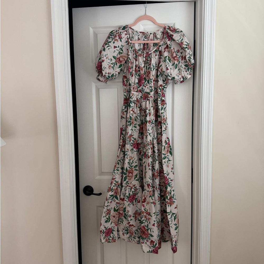 Anthropologie The Somerset Maxi Dress Puff-Sleeve Floral  S